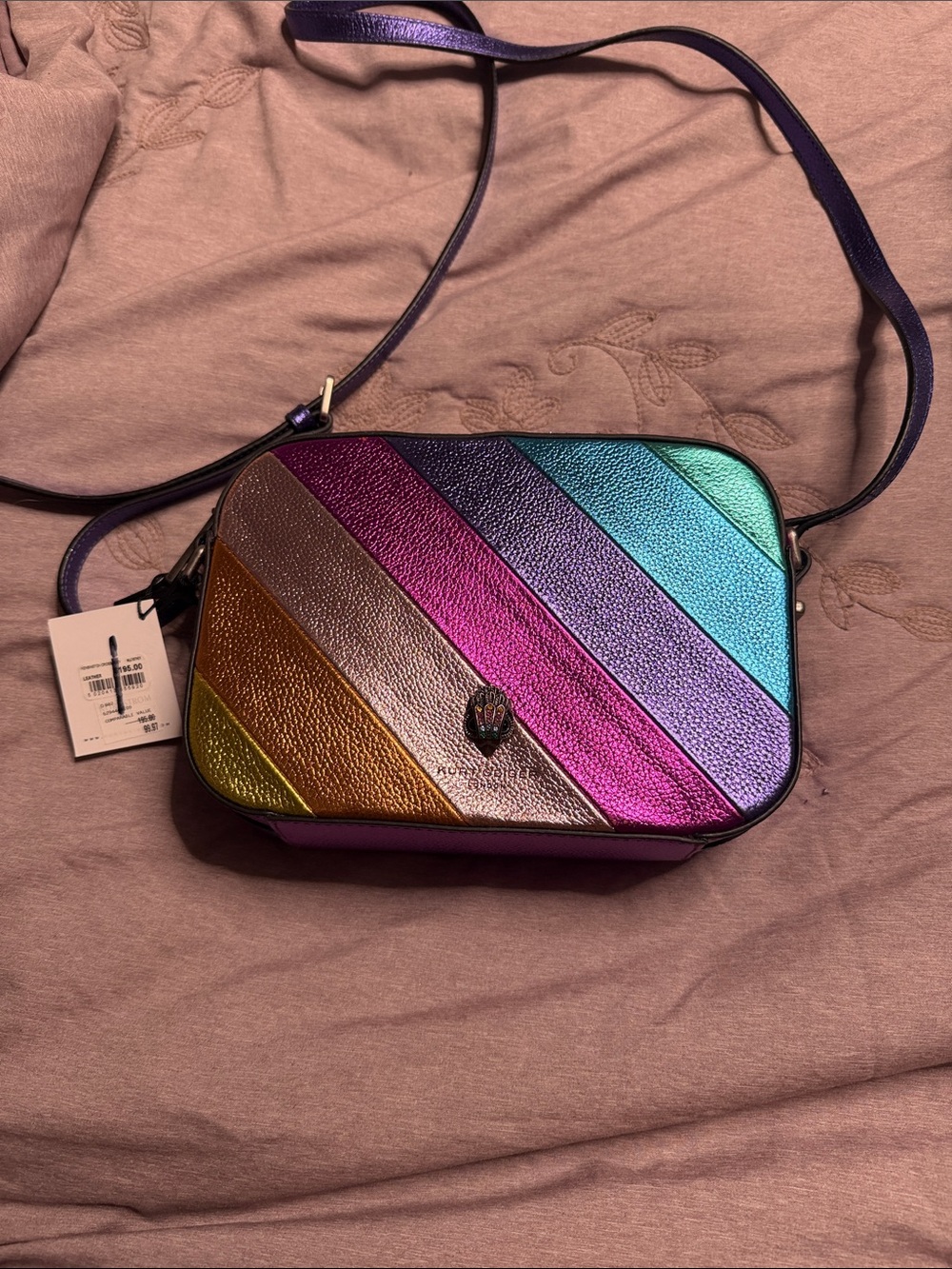 Kurt Geiger Rainbow Metallic Leather Crossbody Bag - Multicolor